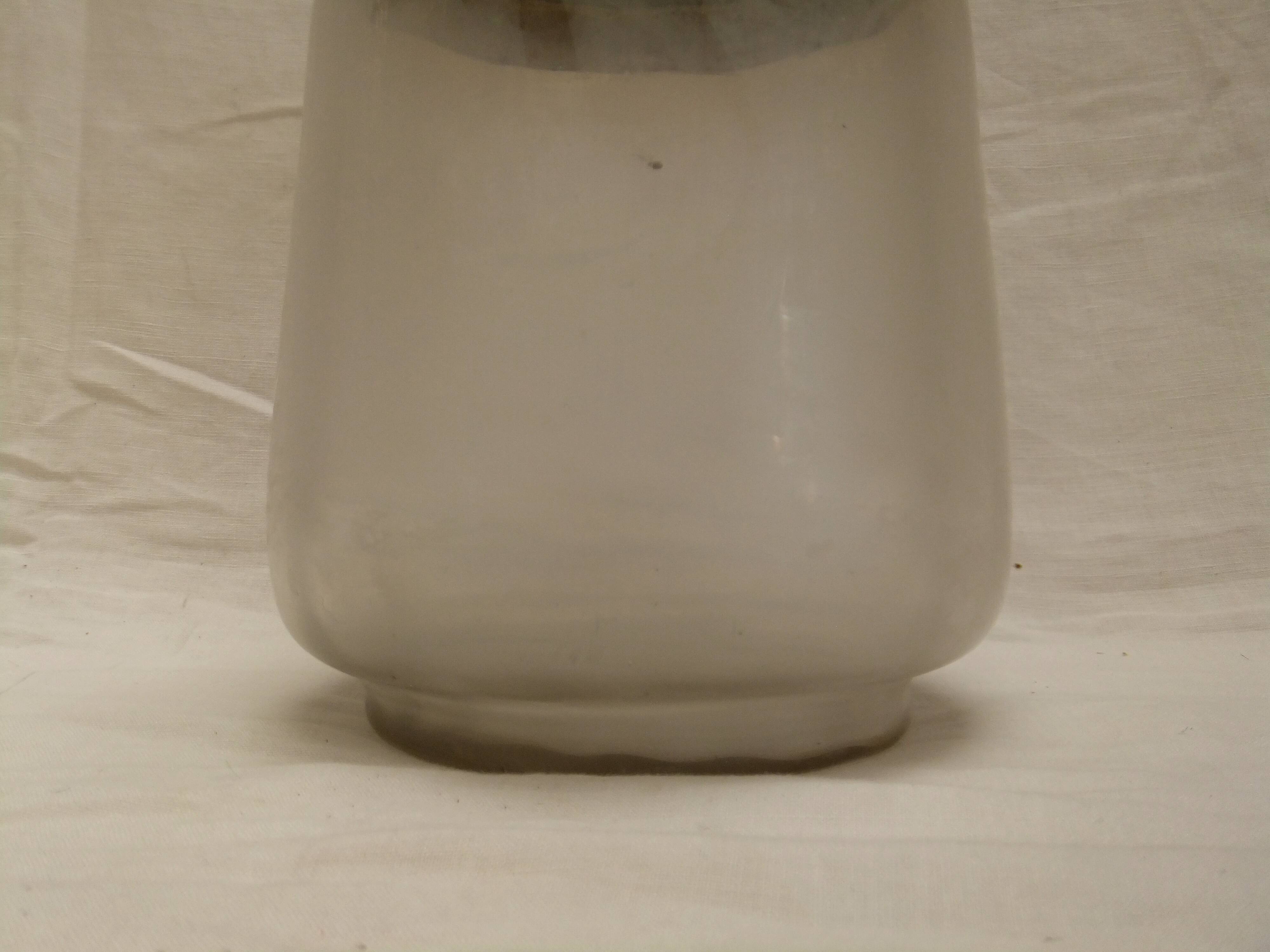 Old opaque blown glass cookie jar kitchen candy collection