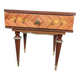 Table de chevet marqueterie fleurie et laiton