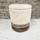 Tabouret pouf coffre laine bouclette année 1970 vintage