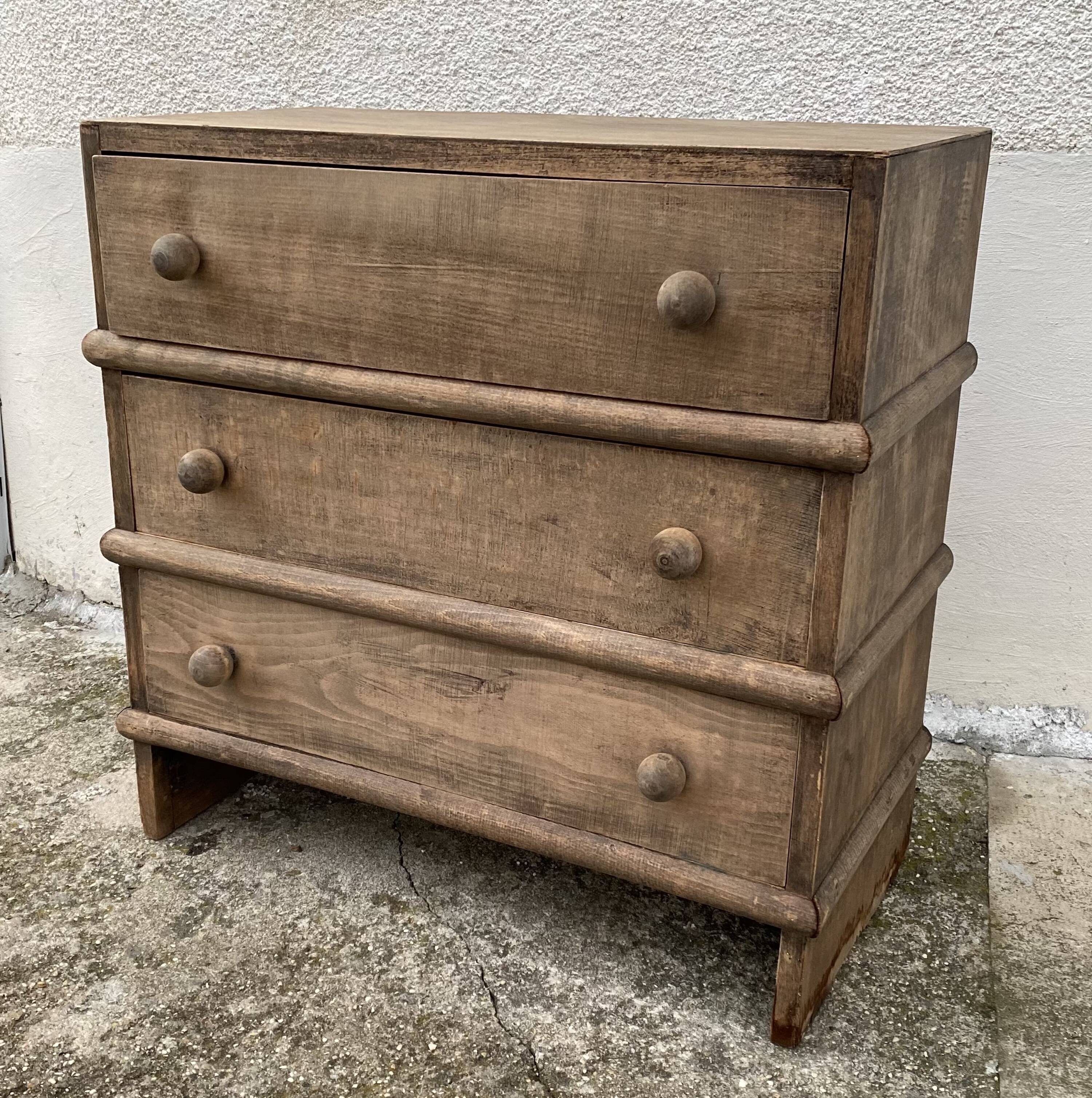 Small Bauhaus vintage chest of drawers from the 1960s.