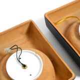 Two beautiful original 1970s Space Age ceramic wall lamps