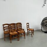 6 50s straw chairs