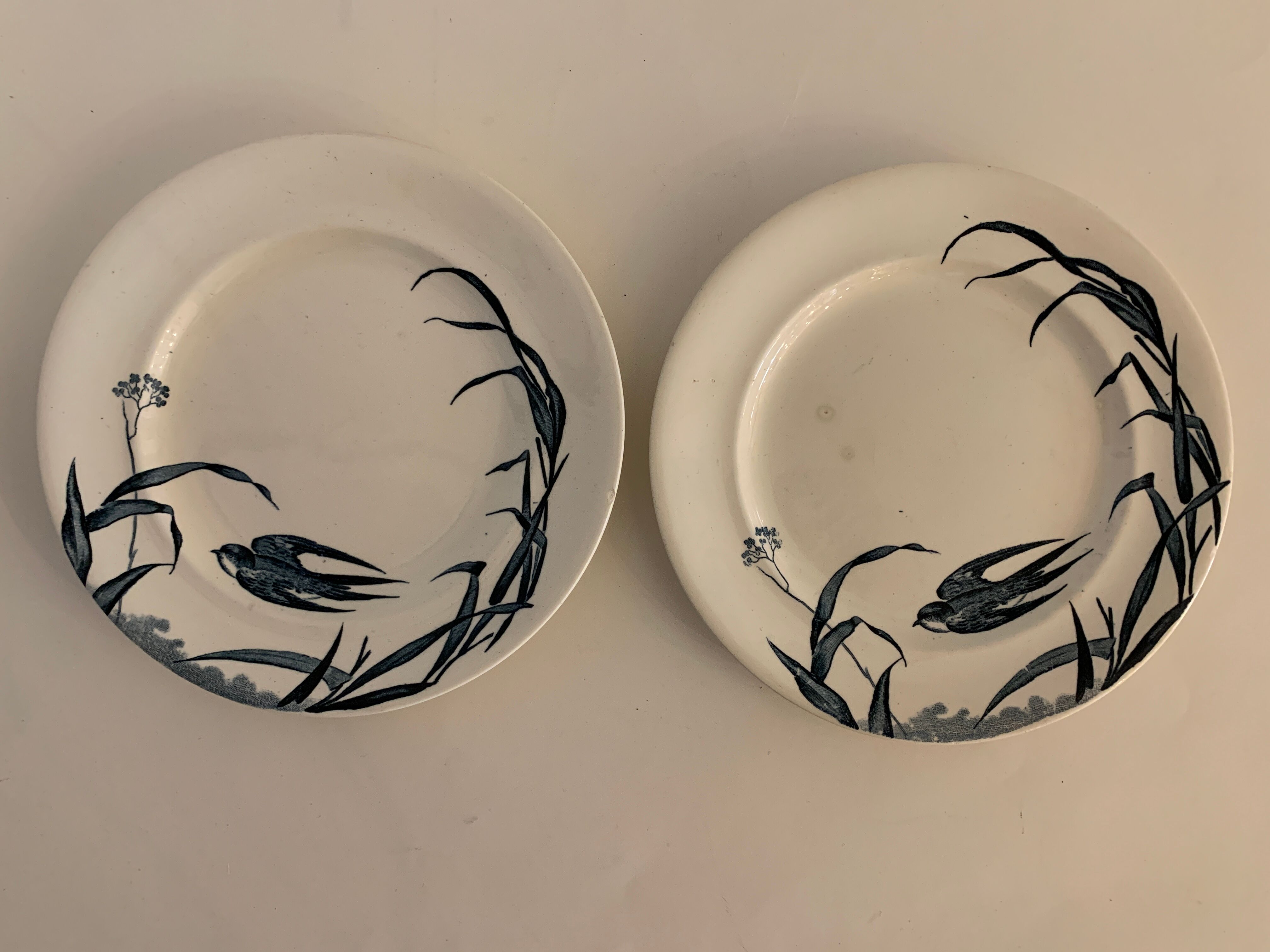 4 Japanese Longwy flat plates