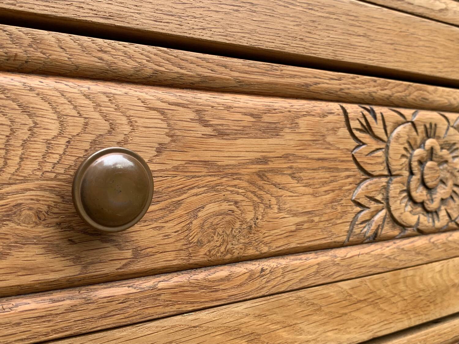 Art deco raw oak chest of drawers 1930