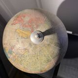 Cardboard world map on aluminum base - 1930s - excellent condition