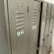Industrial gray metal locker with 6 doors