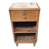 Art Deco Side Table in Walnut and Marble - 1930