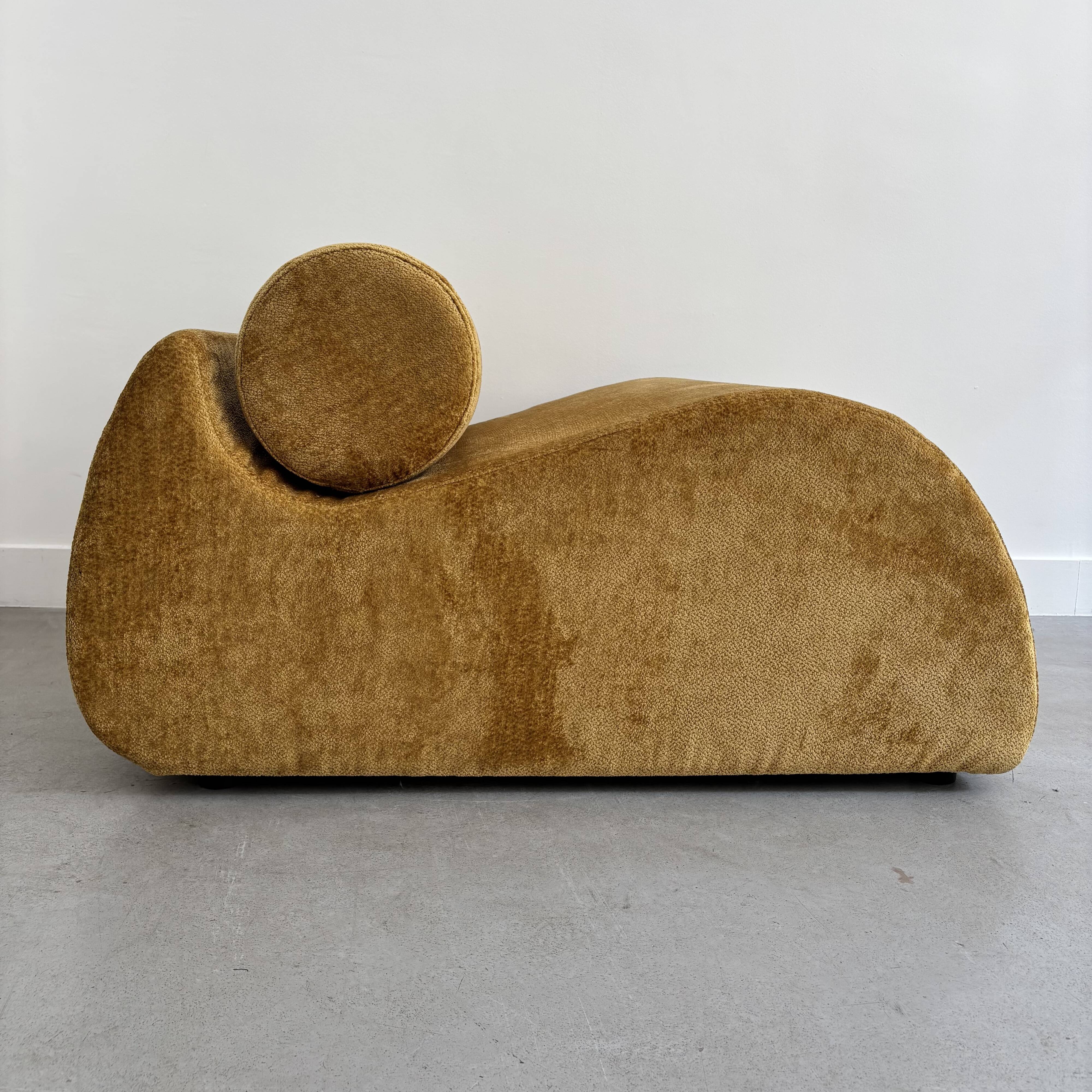 Graphic ochre armchair