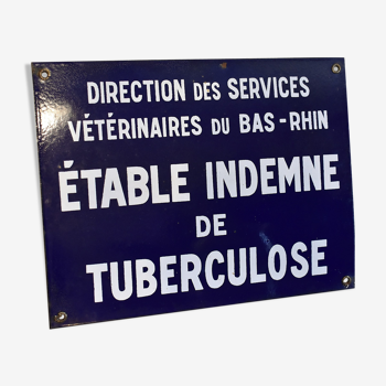 Enamelled plate "veterinary directorate of the lower rhine"