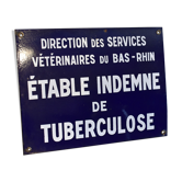 Enamelled plate "veterinary directorate of the lower rhine"