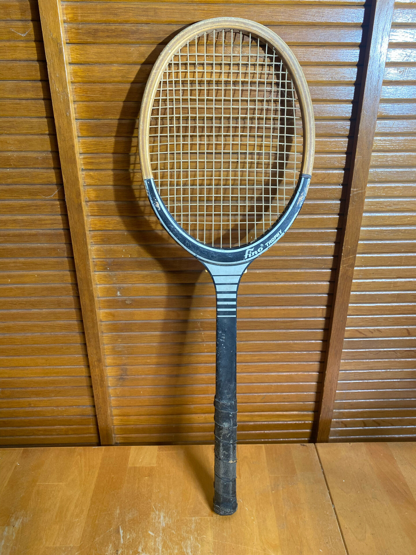 Vintage Wooden Tennis Racket FINO Trophy Sport #E212