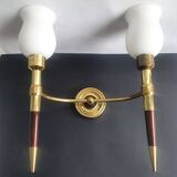 Pair of large torch-style wall sconces from the 1950s