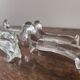 10 Fox glass knife holders 60s