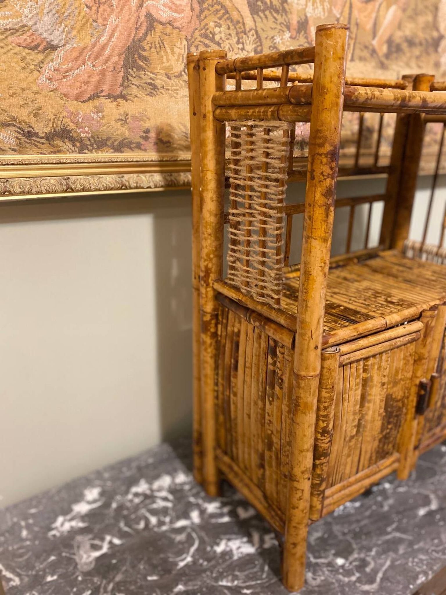 Vintage bamboo shelf