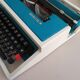 Underwood 315 blue typewriter