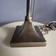 Old bronze lamp base, brown patina - Made in England