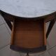 Table bouillotte, guéridon de style Louis XVI en marbre et laiton
