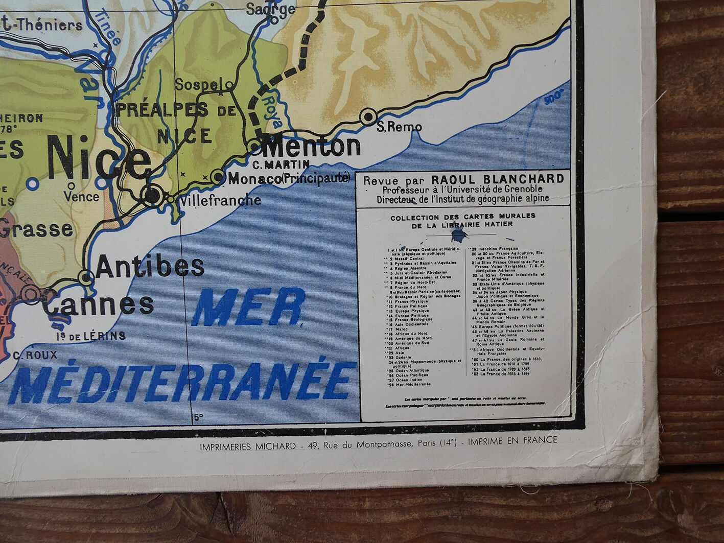 Old school map "Alpestre Region" No.4 Hatier