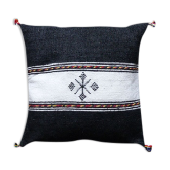 Coussin berbère marocain noir et blanc