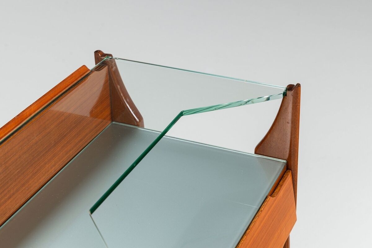 Pair of nightstands in teak La Permanente Mobili Cantù Italy 1950