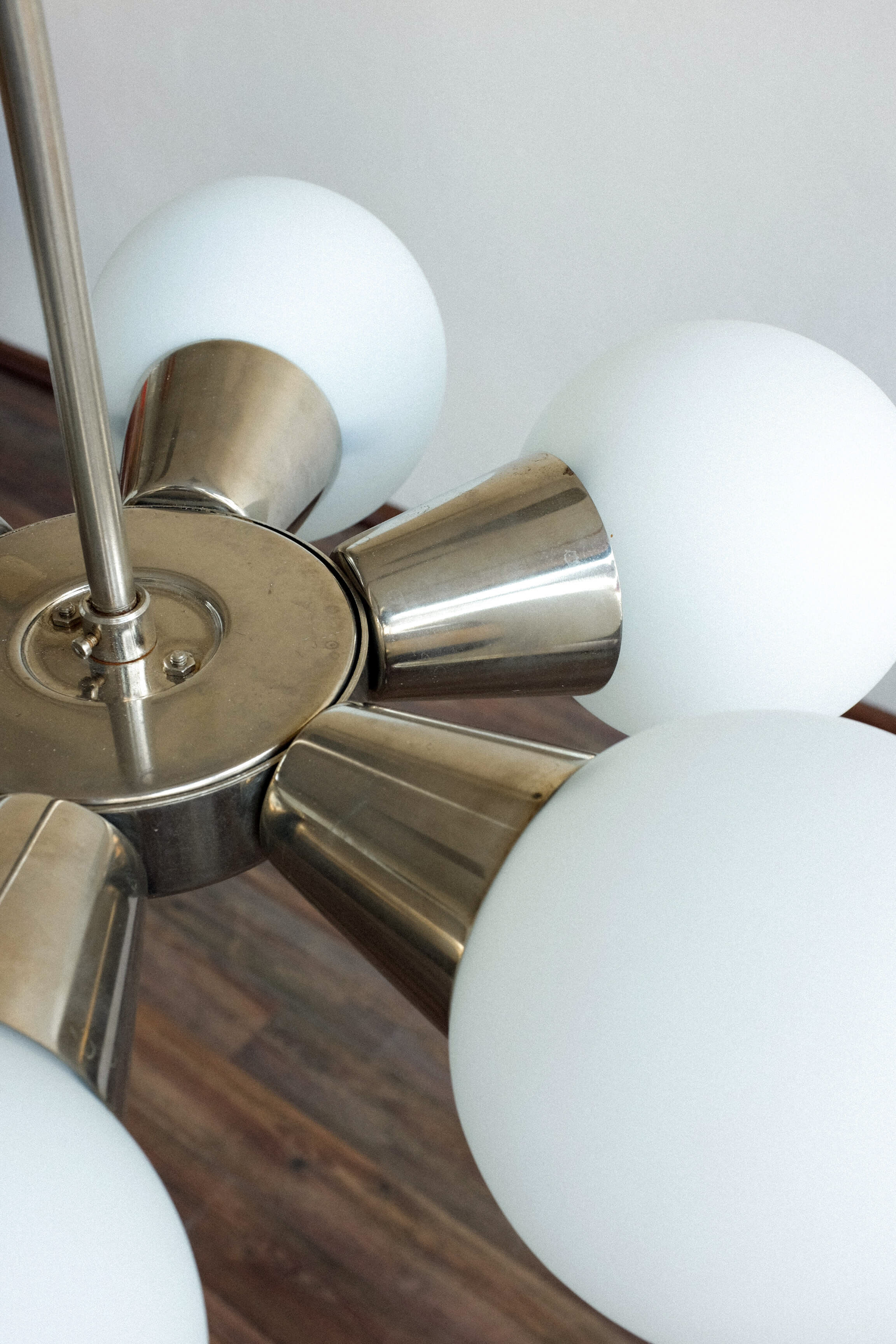 Silver Sputnik chandelier by Jaroslav Bejvl for Kamenický Šenov, 1970s