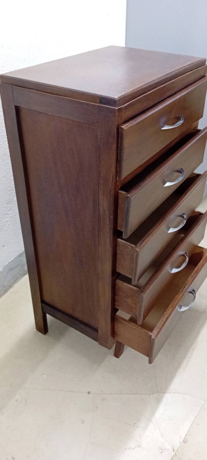 Scandinavian bedside chest of drawers mid-century vintage compass feet