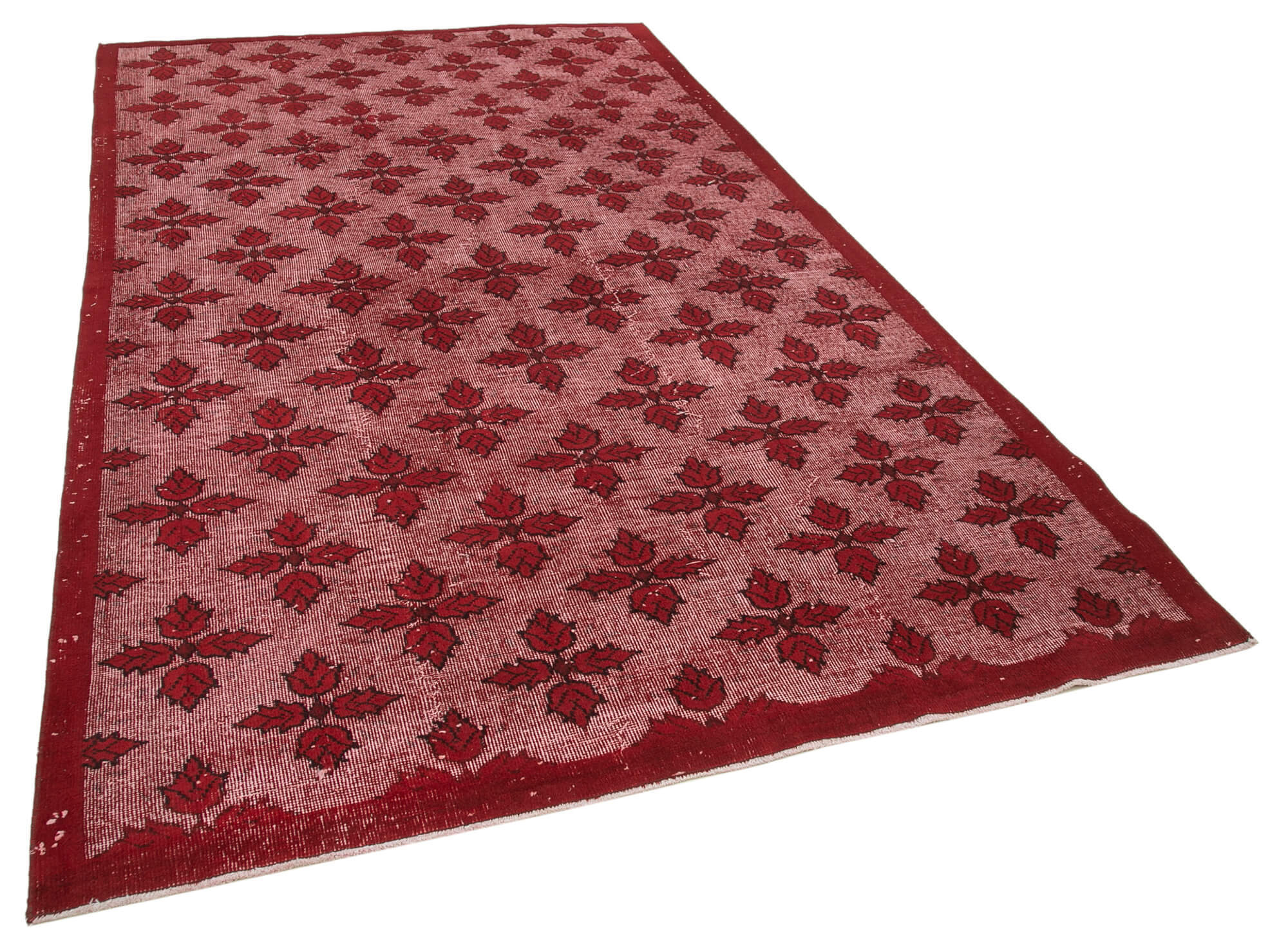 Handmade carved anatolian 1980s 180 cm x 280 cm red rug