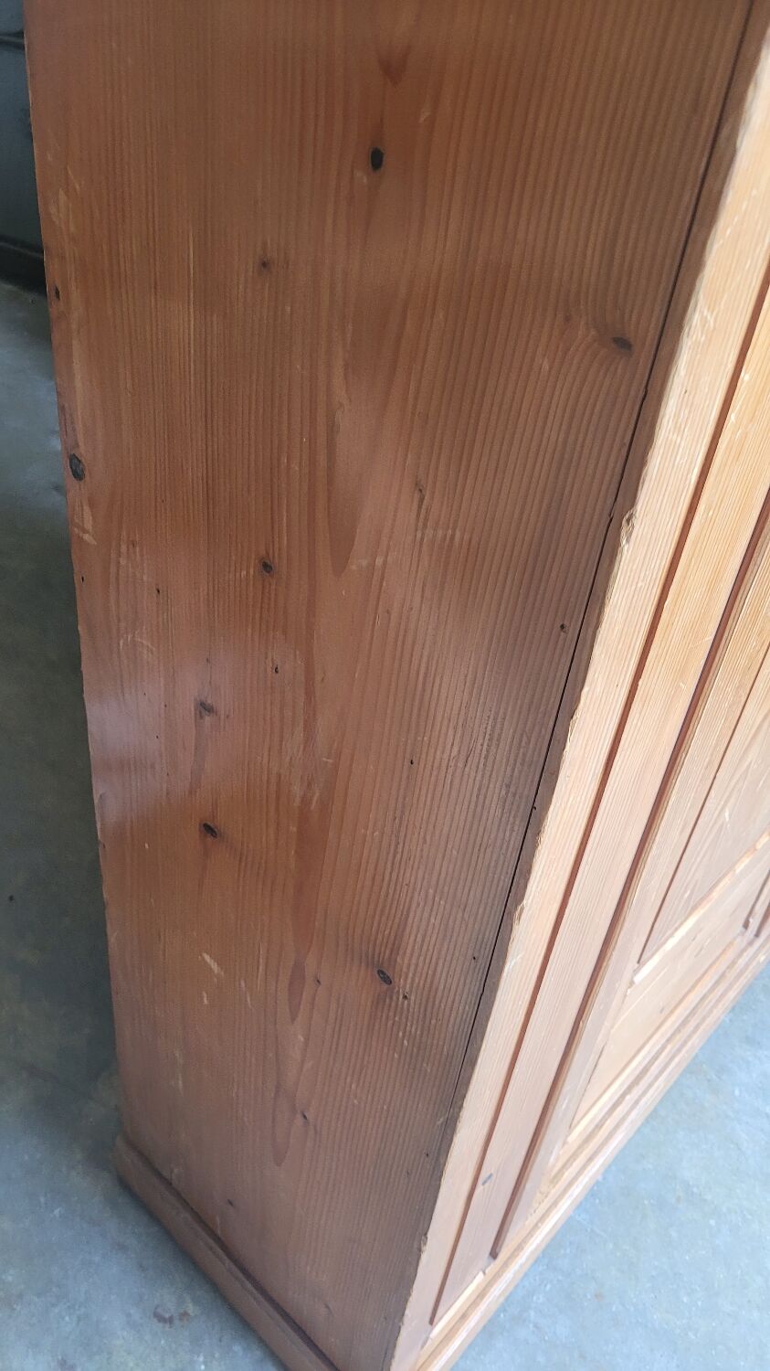 Parisian wardrobe in vintage pine old manufacture 1950