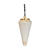 Vintage art deco globe pendant lamp in opaline