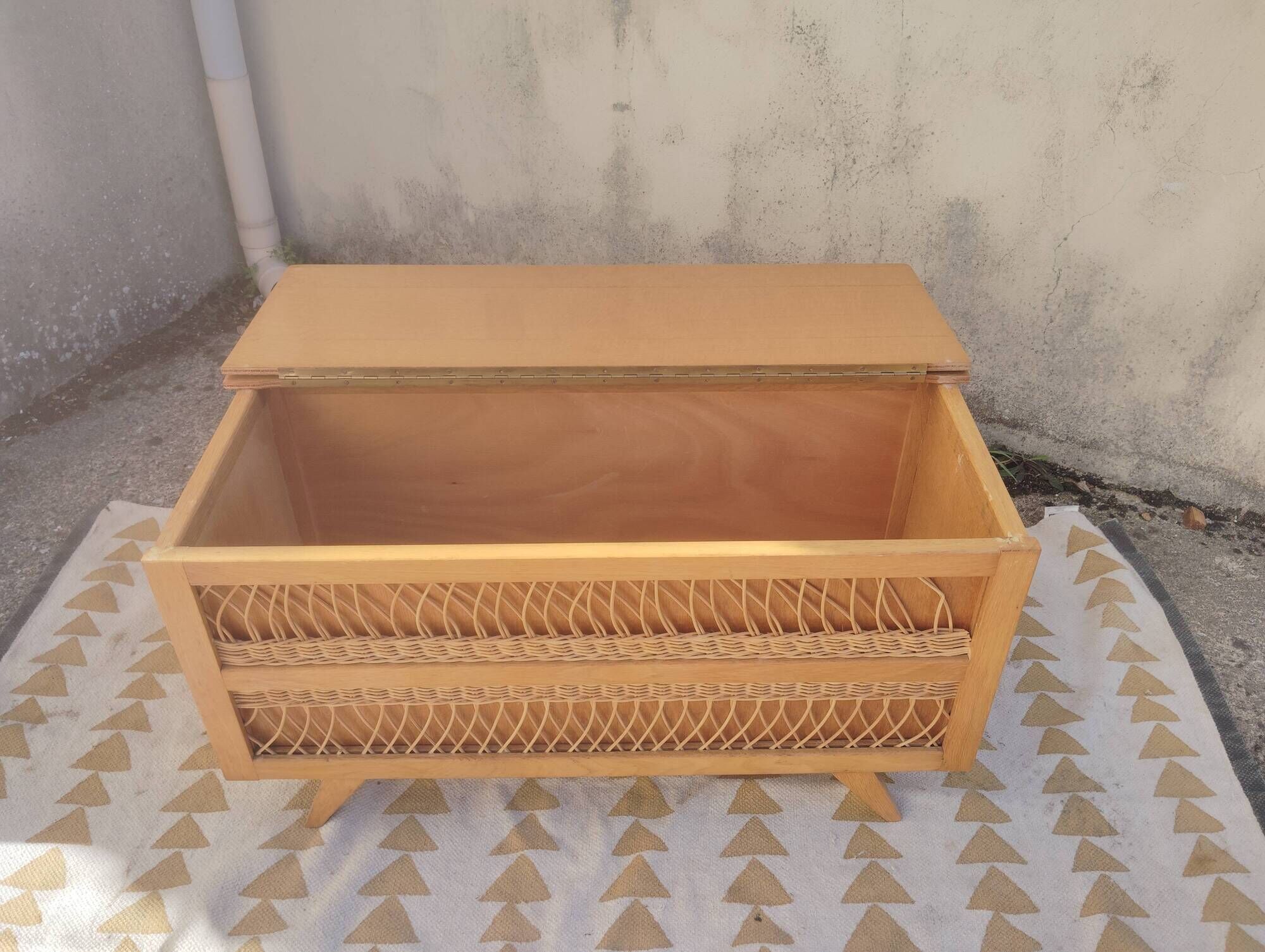 Vintage wicker toy chest