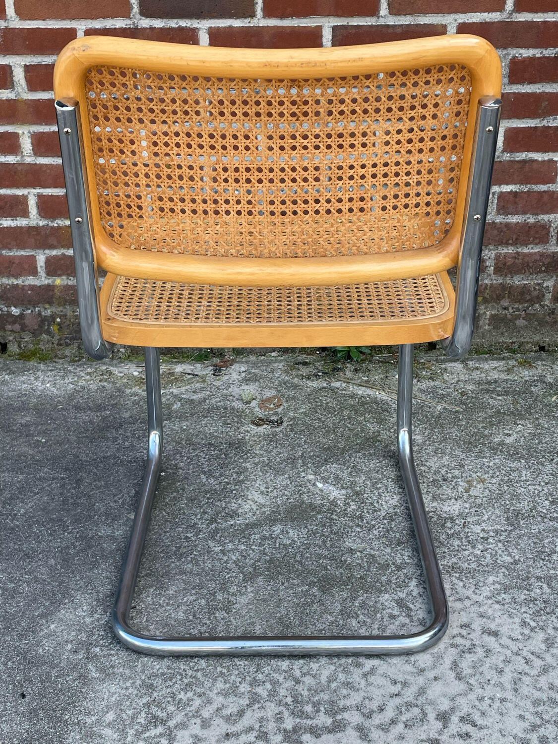 Lot de 4 chaises Cesca modèle b32 en chrome fabriqué en italie par Marcel Breuer