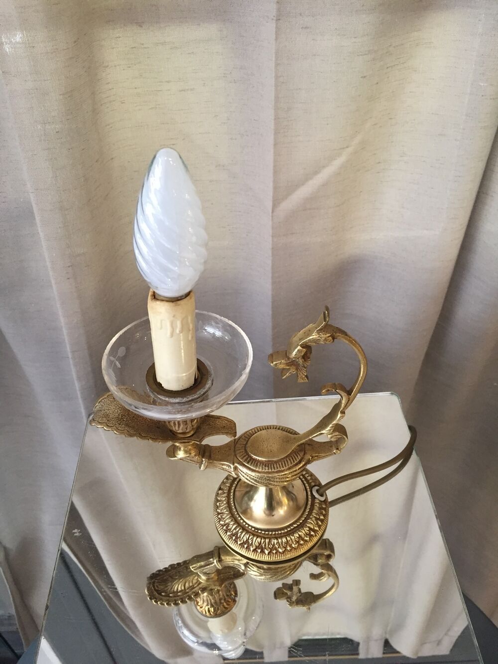 Bronze table lamp shape dragon head oil lamp