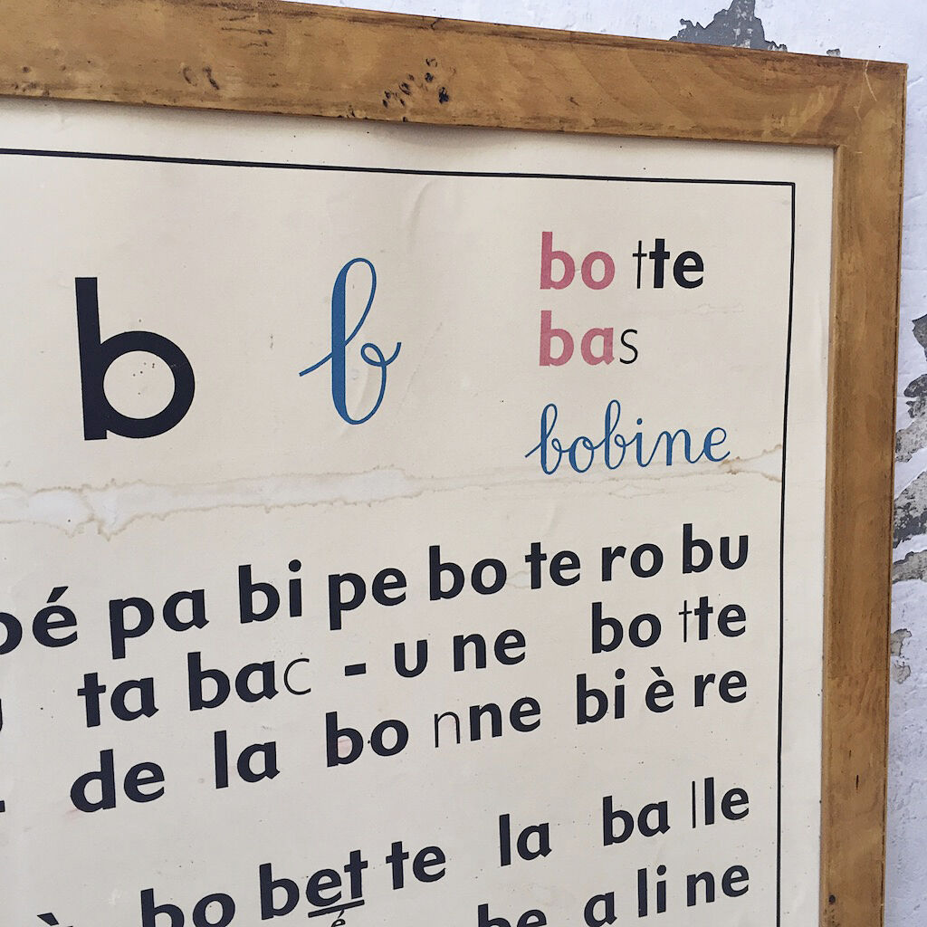 Affiche école encadrée lettre B