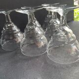6 water glasses – guilloche blown crystal