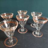 Set of six vintage French glasses for liquor