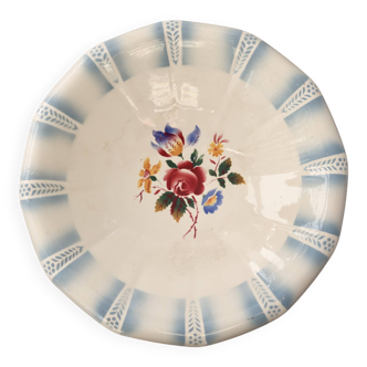 Vintage Sarreguemines salad bowl - Claude model - Floral earthenware