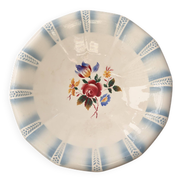 Vintage Sarreguemines salad bowl - Claude model - Floral earthenware