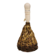Ceramic table lamp, in greenish/brownish glaze, almost in the shape of a volcano.