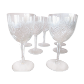 Suite 8 large crystal water glasses cut Baccarat St. Louis