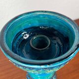 Rimini Blue Candle Holder in Mid-Century Ceramic by Aldo Londi for Bitossi, Italy, 1960s