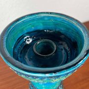 Rimini Blue Candle Holder in Mid-Century Ceramic by Aldo Londi for Bitossi, Italy, 1960s