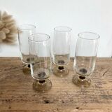 4 flutes with smoked glass feet