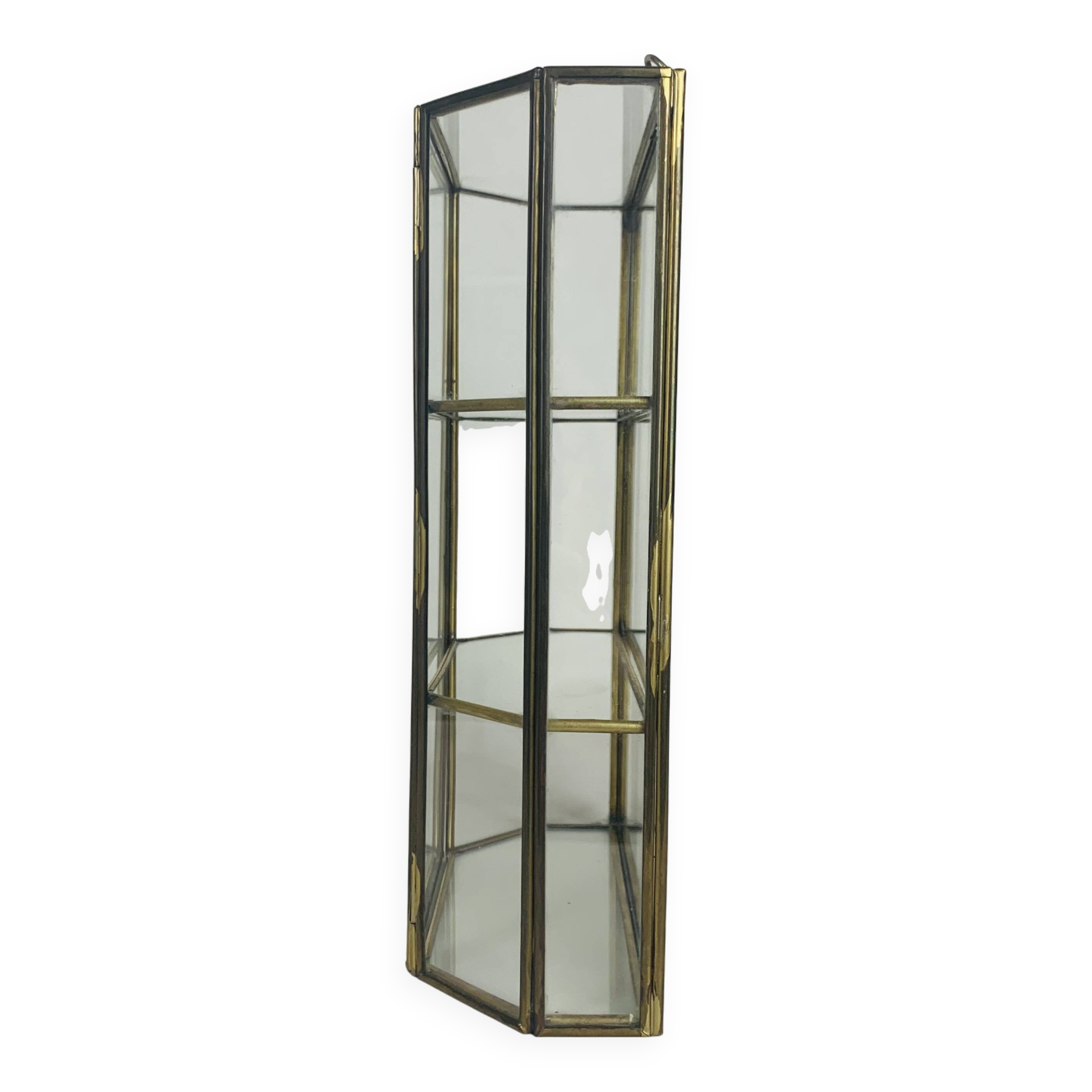 Vitrine miniature laiton verre, étagère