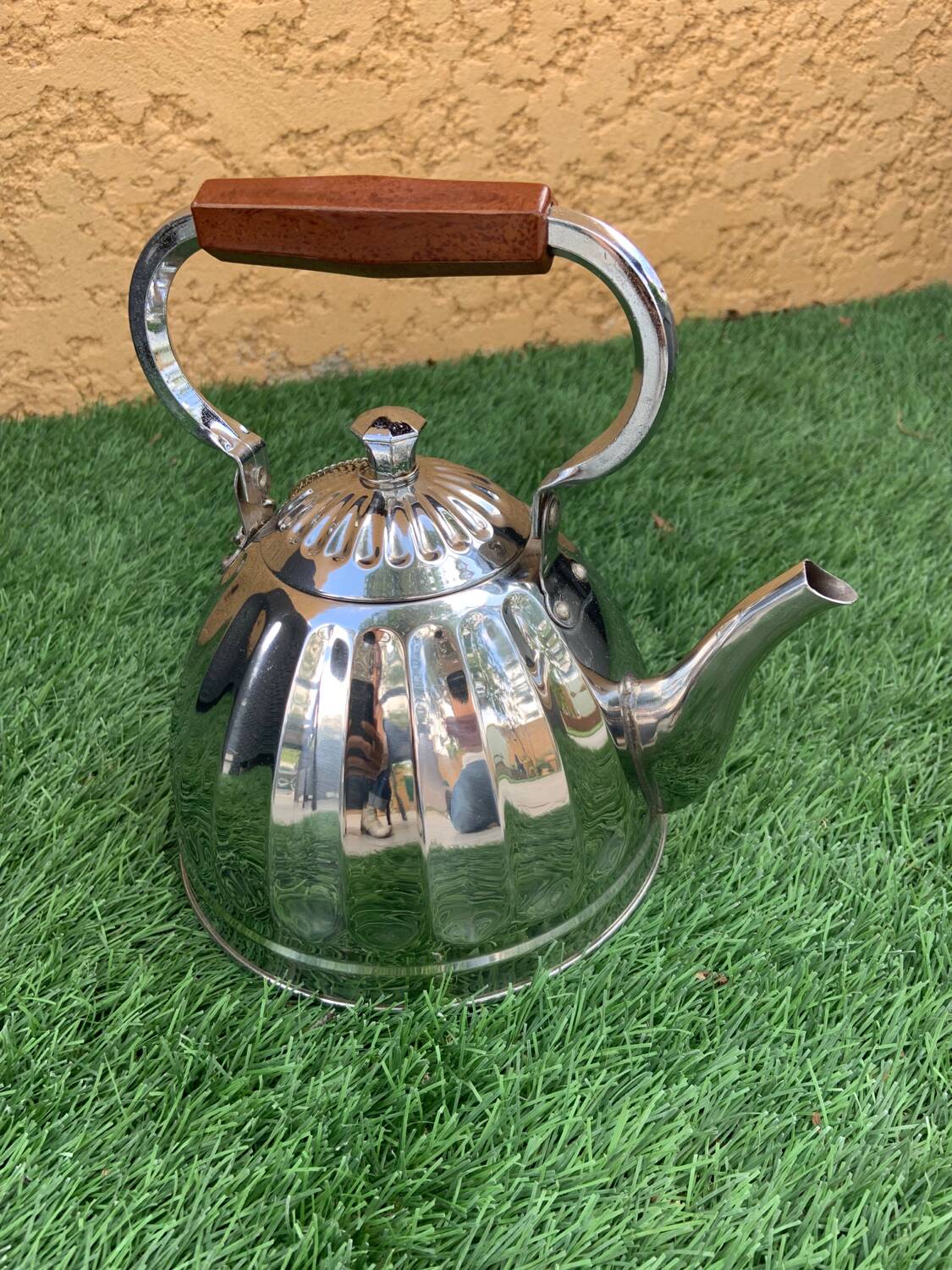 Retro style stainless steel kettle