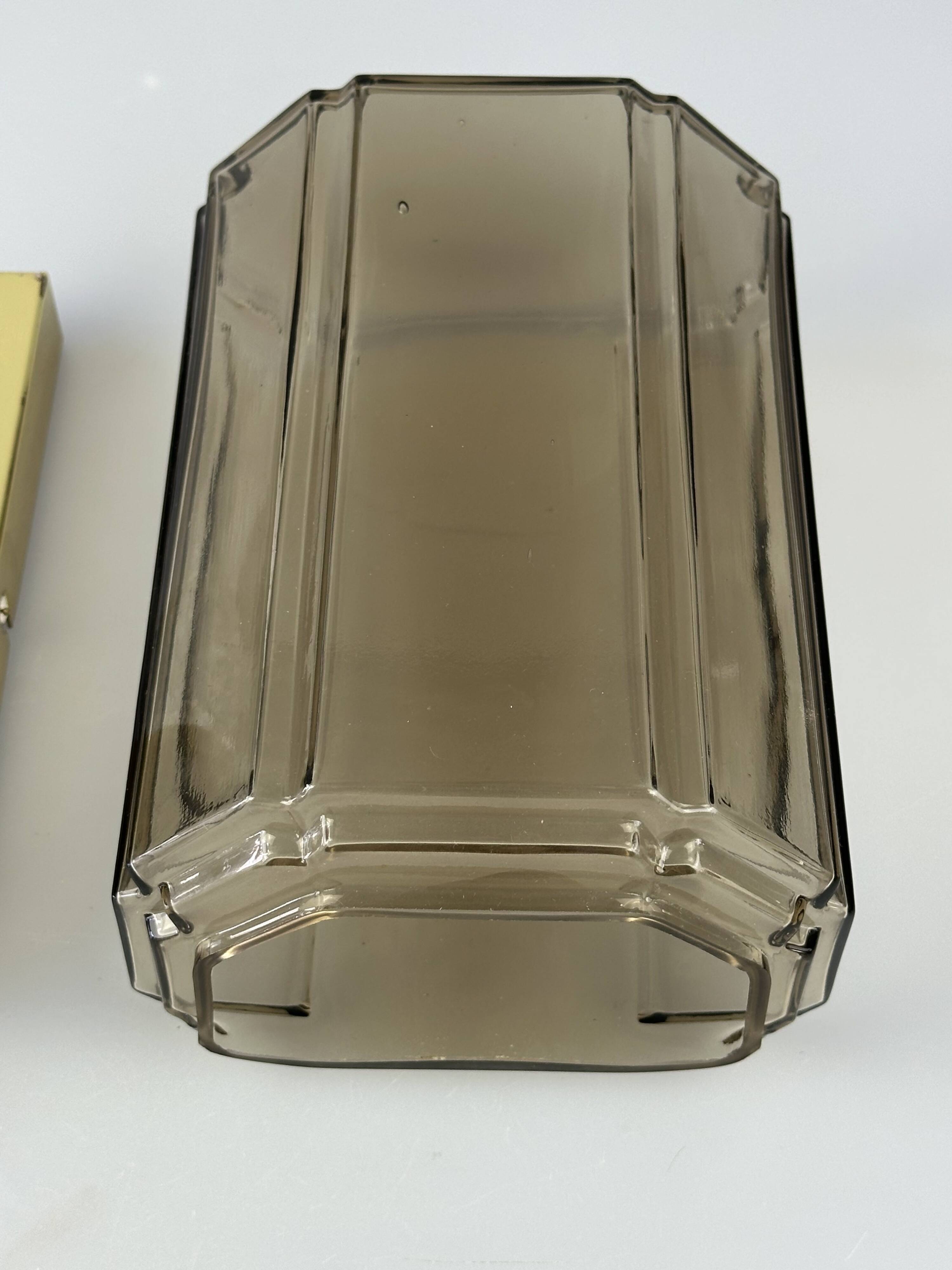 1960s/70s Wall Lamp Glashütte Limburg Germany Glass & Metal Age Design