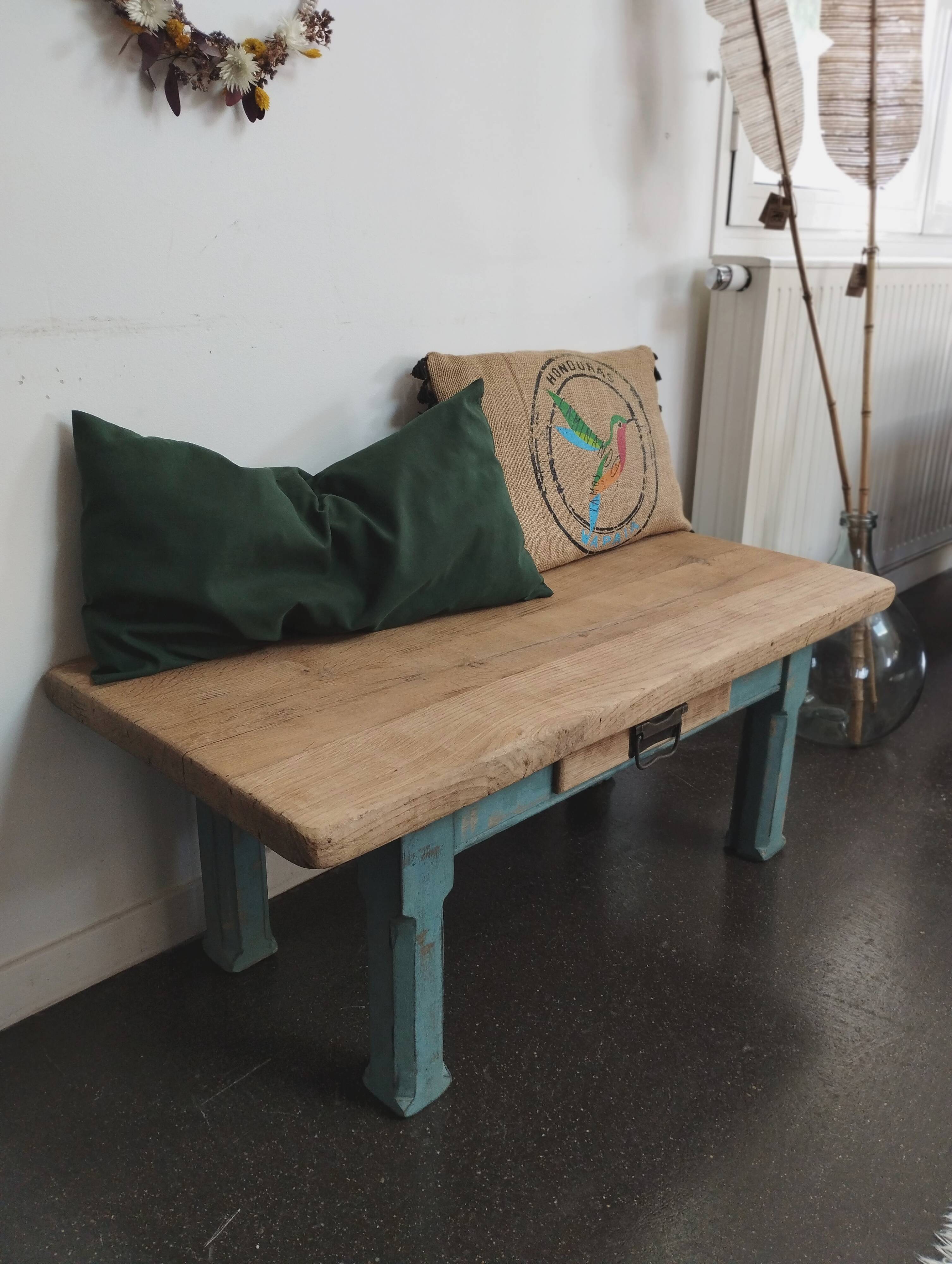 Small solid wood bench/coffee table