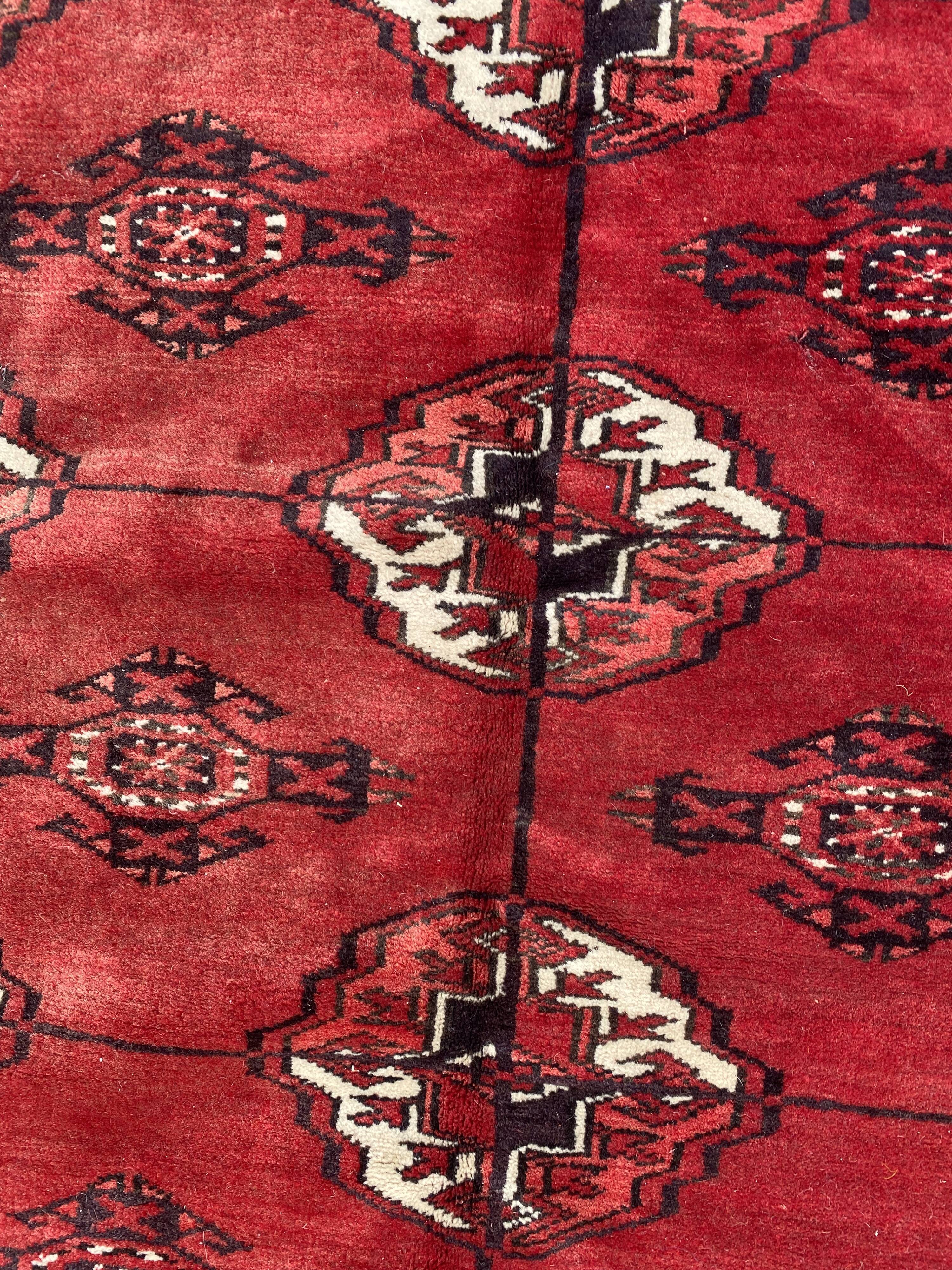 Nice big vintage carpet Bokhara handmade 200x282 cm