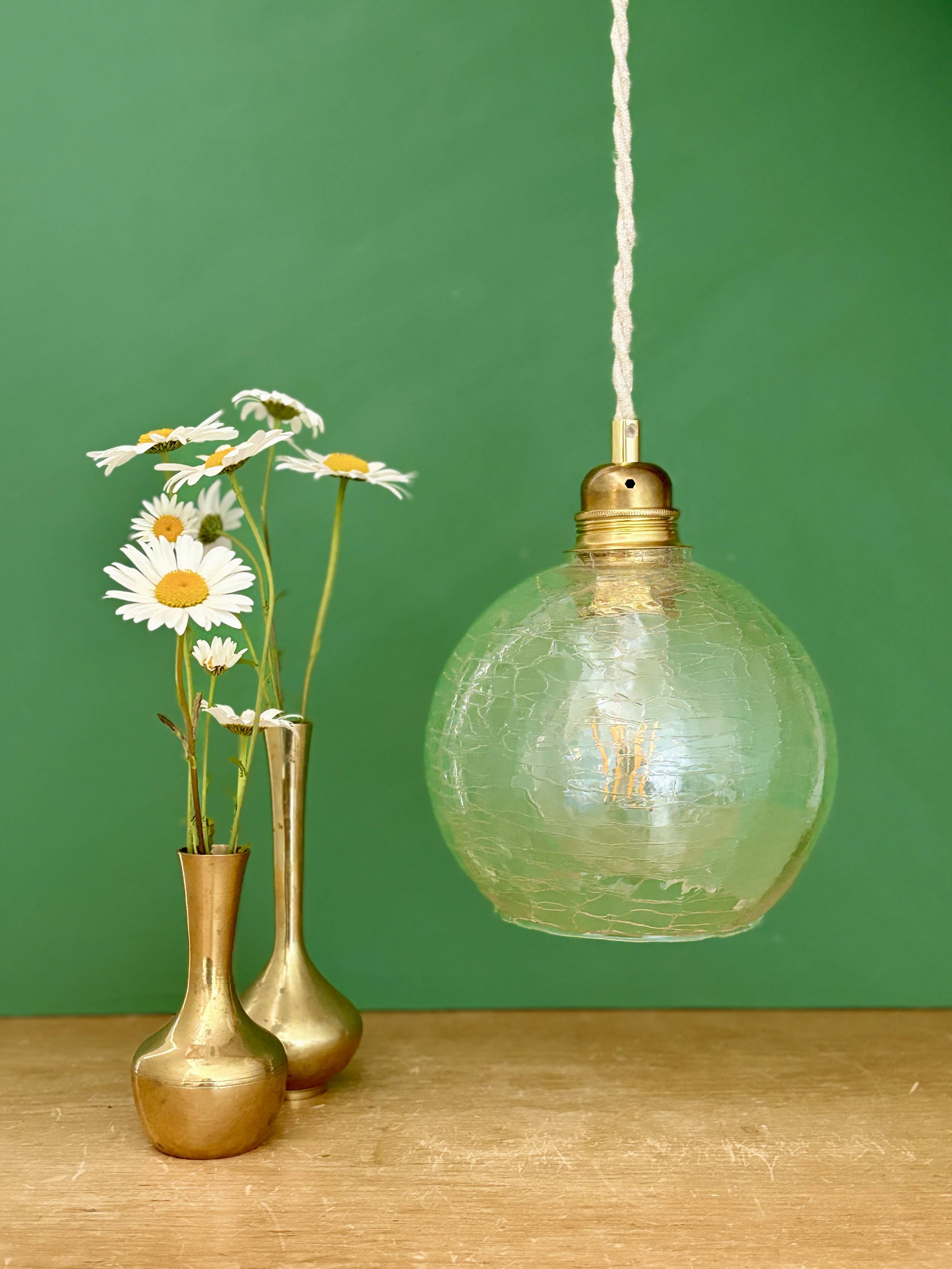 Vintage glass suspension globe
