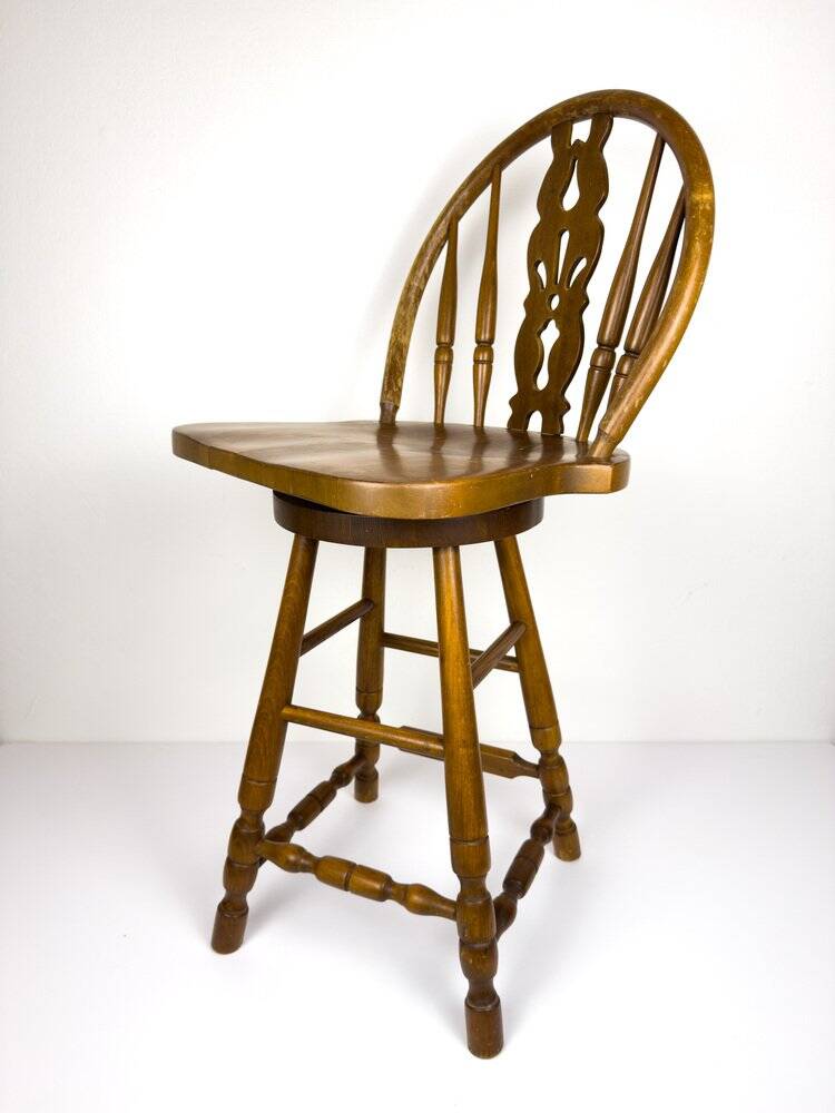 Vintage wooden bar chair, 1992