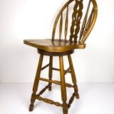 Vintage wooden bar chair, 1992